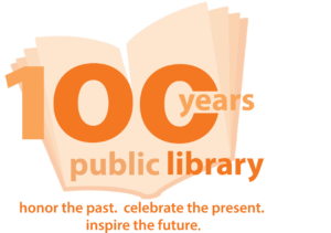 100 years library logo